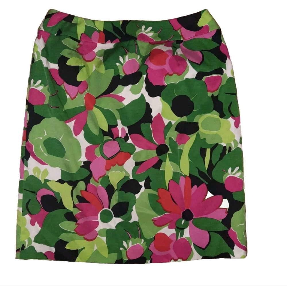 Talbots silk blend floral pencil skirt 6p